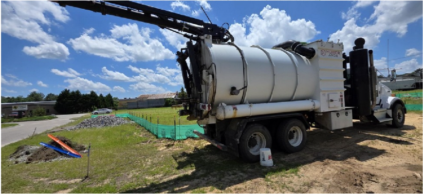 Hydrovac truck equipment for air excavation and safe soil removal in Raleigh