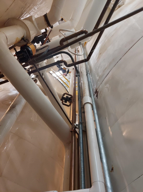 Factory tank system with valves showing areas for industrial cleaning in Raleigh